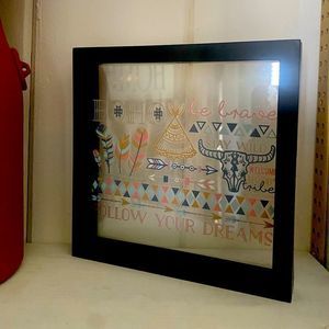 Boho Glass Framed Tile 4 x 4